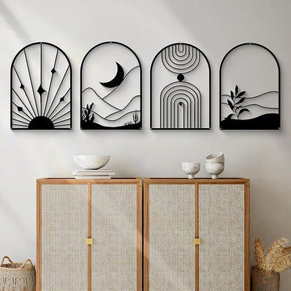 Premium Metal Wall Art 4pcs Set