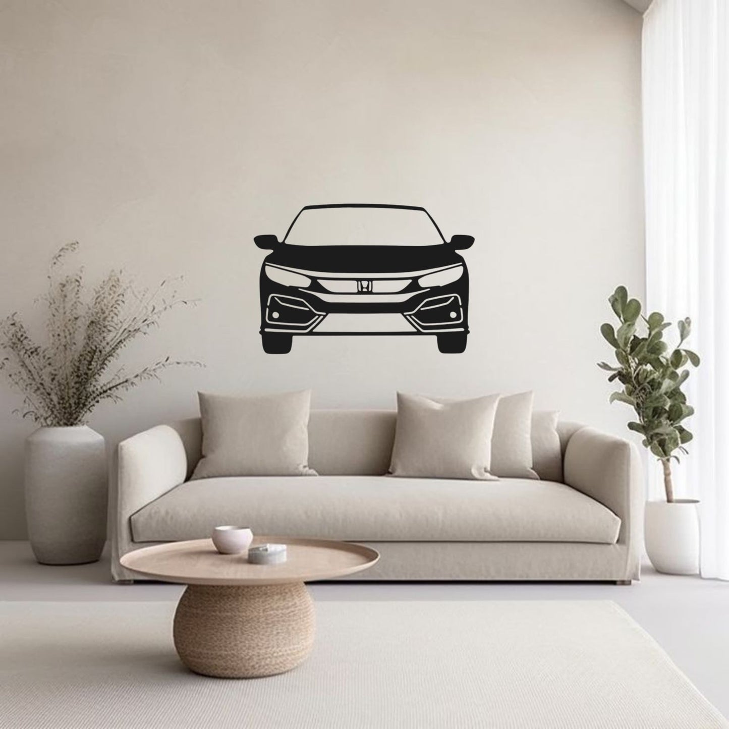 Honda Civic-Inspired Metal Wall Décor – Modern Car Art for Your Home