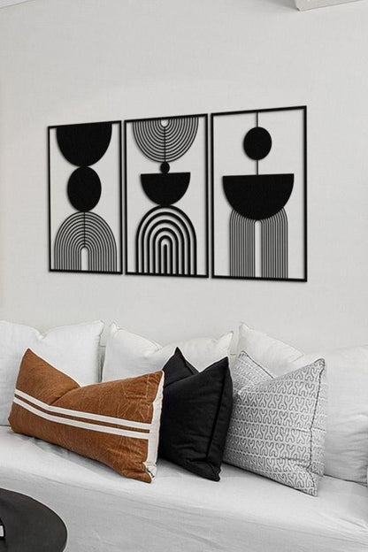 Modern Minimalist Geometric Metal Wall Art for Stylish Interiors