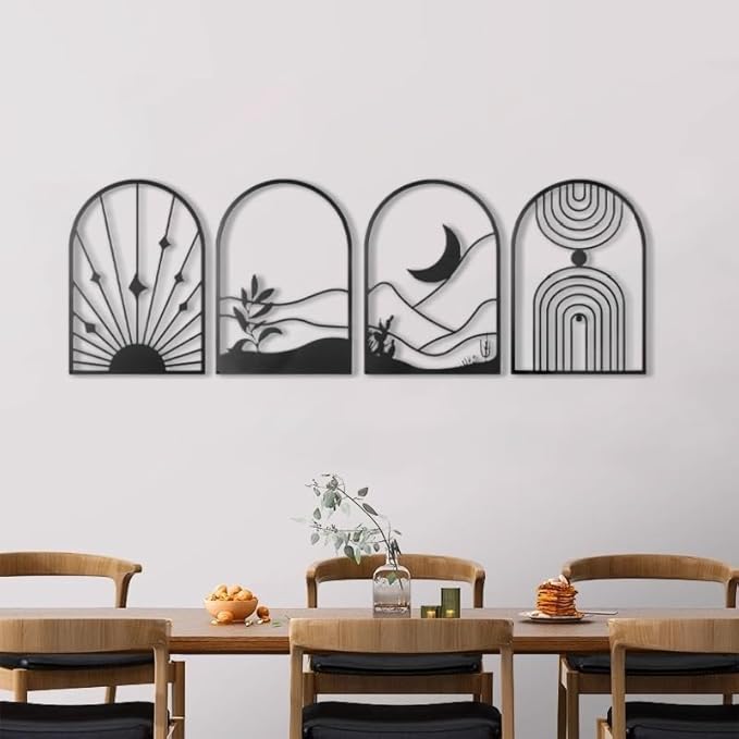 Premium Metal Wall Art 4pcs Set