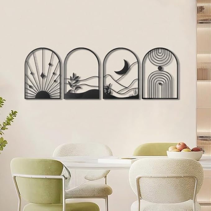 Premium Metal Wall Art 4pcs Set