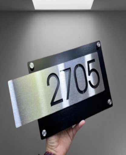 Elegant House Name Plate – Modern Stainless Steel Design